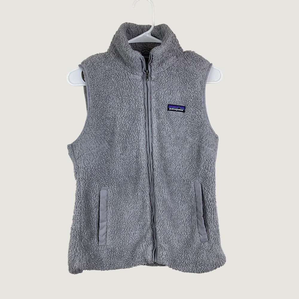 Patagonia Los Gatos Fleece Vest Womens Small Gray High Pile Zip Up Designer